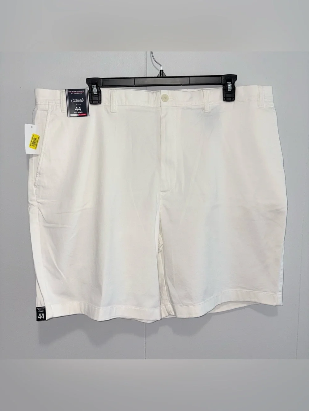 Roundtree & Yorke Mens Big & Tall Shorts 44 White Classic Fit NWT